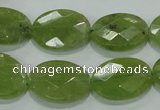 CGA103 15.5 inches 15*20mm faceted oval natural green garnet beads