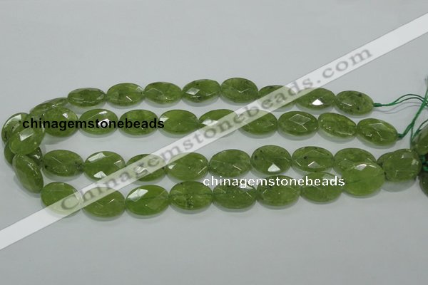 CGA103 15.5 inches 15*20mm faceted oval natural green garnet beads