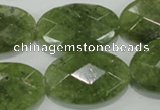 CGA105 15.5 inches 20*30mm faceted oval natural green garnet beads