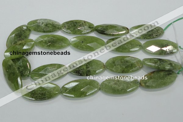 CGA106 15.5 inches 20*40mm faceted oval natural green garnet beads