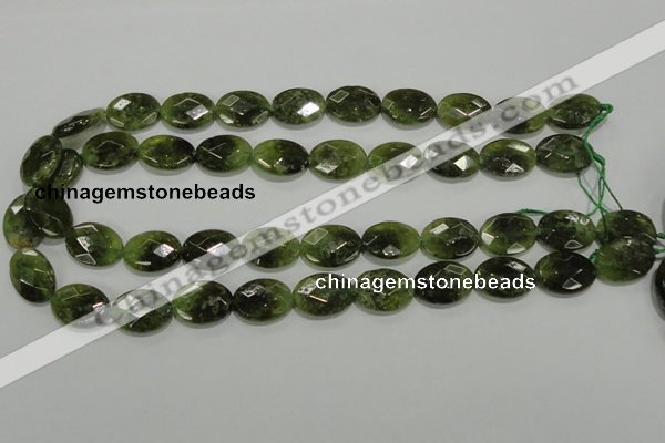 CGA109 15.5 inches 13*18mm faceted oval natural green garnet beads
