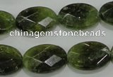 CGA110 15.5 inches 15*20mm faceted oval natural green garnet beads