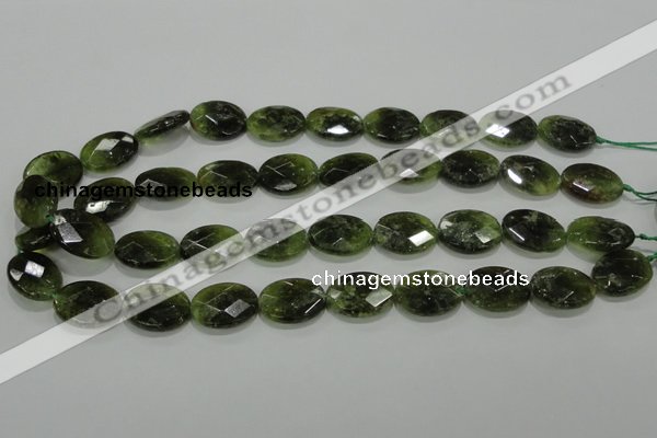 CGA110 15.5 inches 15*20mm faceted oval natural green garnet beads