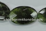 CGA112 15.5 inches 20*30mm faceted oval natural green garnet beads