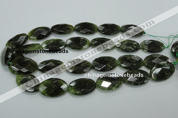 CGA112 15.5 inches 20*30mm faceted oval natural green garnet beads