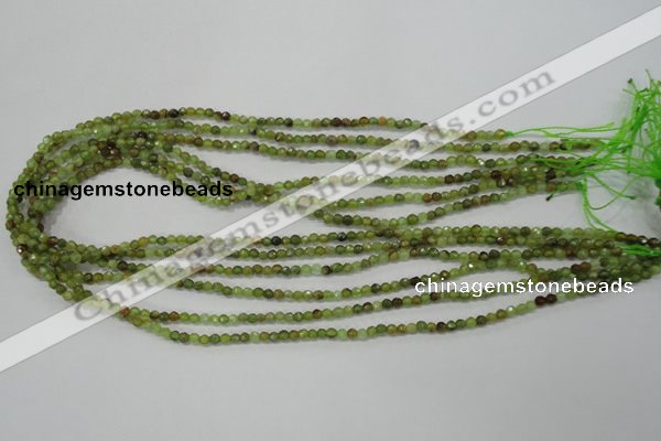 CGA121 15.5 inches 3mm faceted round natural green garnet beads