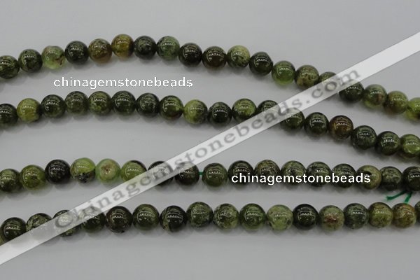 CGA132 15.5 inches 8mm round natural green garnet beads wholesale