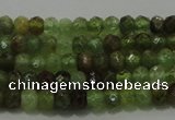 CGA145 15.5 inches 2.5*4mm faceted rondelle natural green garnet beads