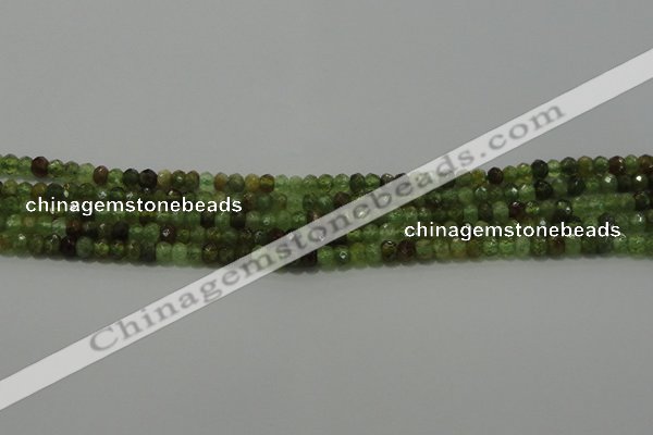 CGA145 15.5 inches 2.5*4mm faceted rondelle natural green garnet beads