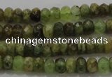 CGA146 15.5 inches 4*6mm faceted rondelle natural green garnet beads