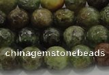 CGA148 15.5 inches 8mm faceted round natural green garnet beads