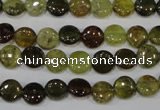 CGA210 15.5 inches 8mm flat round natural green garnet beads