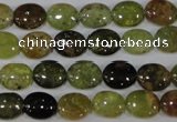 CGA220 15.5 inches 8*10mm oval natural green garnet beads