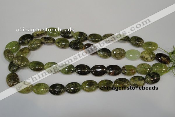 CGA223 15.5 inches 13*18mm oval natural green garnet beads