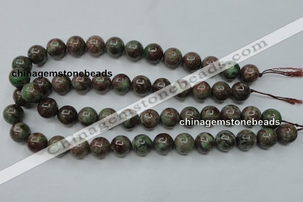 CGA304 15.5 inches 12mm round red green garnet gemstone beads