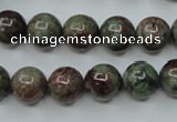 CGA305 15.5 inches 14mm round red green garnet gemstone beads