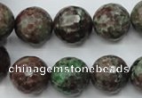 CGA317 15.5 inches 18mm faceted round red green garnet gemstone beads