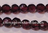 CGA361 14 inches 4mm faceted round natural red garnet beads wholesale