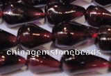 CGA369 15 inches 5*8mm teardrop natural red garnet beads wholesale