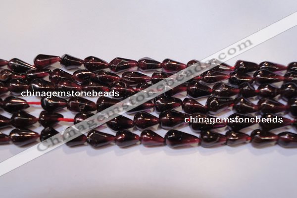 CGA369 15 inches 5*8mm teardrop natural red garnet beads wholesale