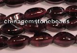 CGA376 15 inches 3*7mm twisted rice natural red garnet beads wholesale