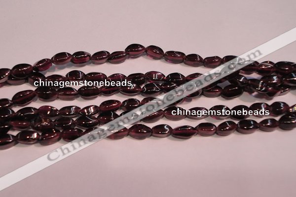 CGA376 15 inches 3*7mm twisted rice natural red garnet beads wholesale