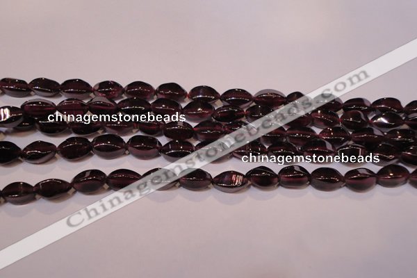 CGA377 15 inches 4*7mm twisted rice natural red garnet beads wholesale