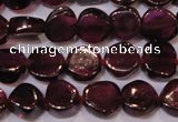 CGA382 15 inches 5mm coin natural red garnet beads wholesale