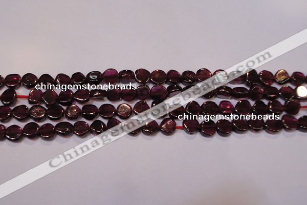 CGA382 15 inches 5mm coin natural red garnet beads wholesale