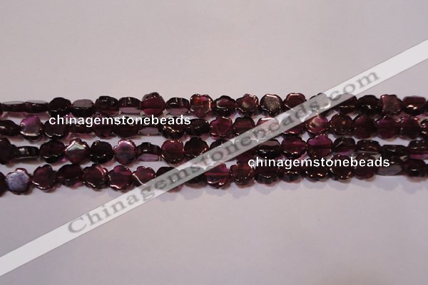 CGA385 15 inches 5mm carved flower natural red garnet beads wholesale