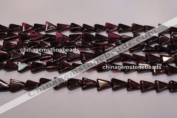 CGA390 15 inches 6*7mm triangle natural red garnet beads wholesale