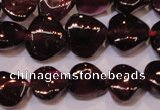 CGA392 15 inches 7*7mm heart natural red garnet beads wholesale