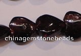 CGA393 15 inches 8*8mm heart natural red garnet beads wholesale