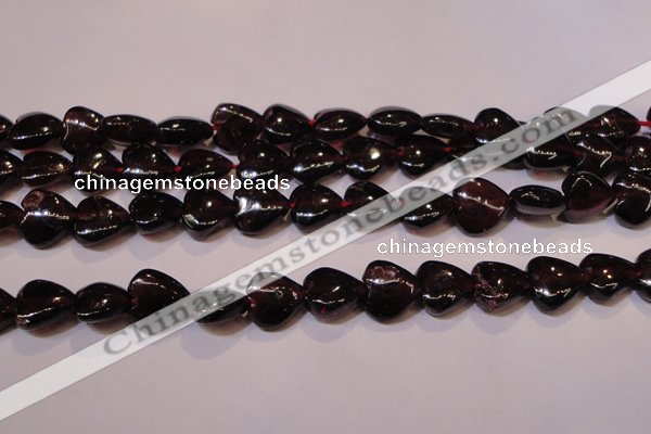CGA393 15 inches 8*8mm heart natural red garnet beads wholesale