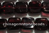 CGA401 15.5 inches 8*8mm square natural red garnet beads wholesale