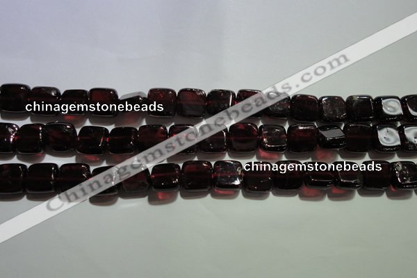 CGA401 15.5 inches 8*8mm square natural red garnet beads wholesale