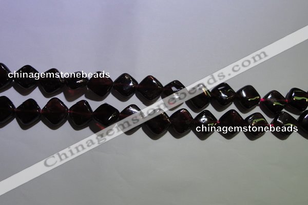 CGA409 15.5 inches 10*10mm diamond natural red garnet beads wholesale