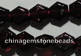 CGA411 15.5 inches 8*9mm hexagon natural red garnet beads wholesale