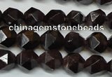 CGA450 15.5 inches 6mm faceted nuggets natural red garnet beads