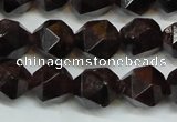 CGA452 15.5 inches 10mm faceted nuggets natural red garnet beads