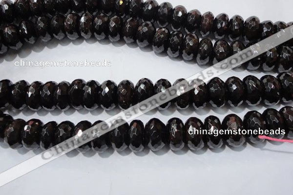 CGA462 15.5 inches 8*14mm faceted rondelle natural red garnet beads