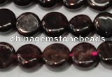 CGA466 15.5 inches 8mm coin natural red garnet beads wholesale