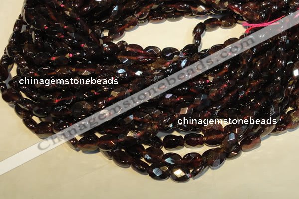 CGA479 15.5 inches 6*8mm faceted oval natural red garnet beads