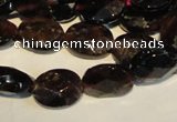 CGA480 15.5 inches 7*9mm faceted oval natural red garnet beads