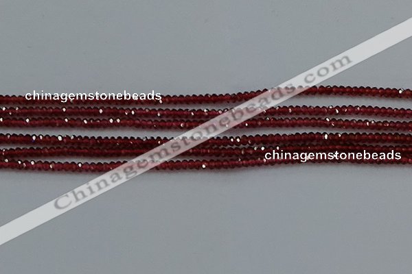 CGA516 15.5 inches 1.5*2.5mm faceted rondelle red garnet beads