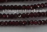 CGA517 15.5 inches 2*3mm faceted rondelle red garnet beads