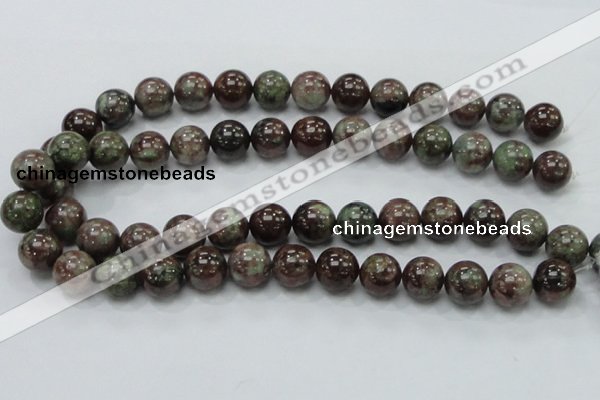 CGA52 15.5 inches 14mm round red green garnet gemstone beads