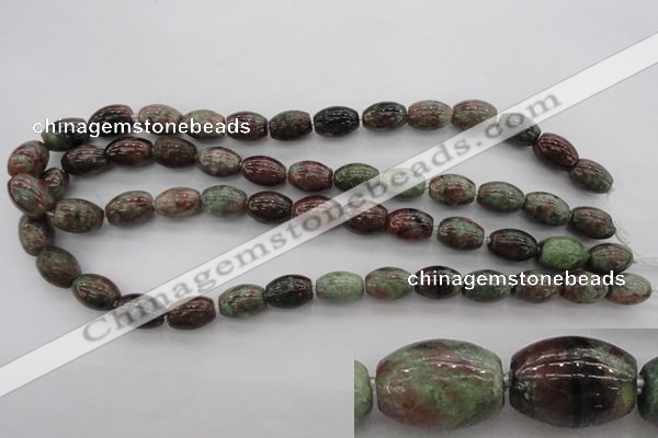 CGA53 15.5 inches 10*14mm drum red green garnet gemstone beads