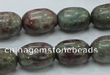 CGA54 15.5 inches 12*16mm egg-shaped red green garnet gemstone beads