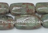 CGA64 15.5 inches 20*30mm rectangle red green garnet gemstone beads